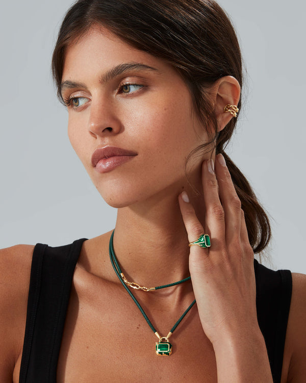 Interlock Twin Ear Cuff