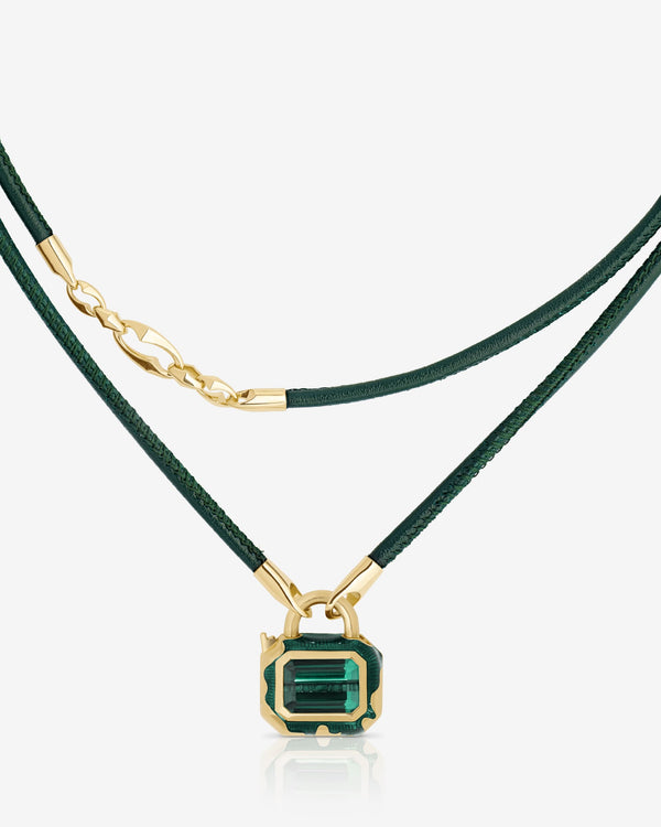 Interlock Triple Link Leather Pendant
