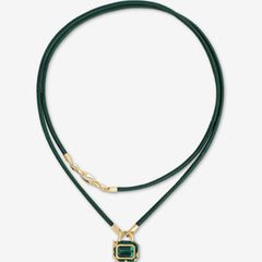 Interlock Triple Link Leather Pendant