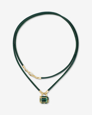 Interlock Triple Link Leather Pendant