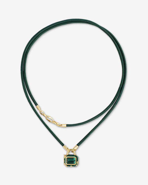Interlock Triple Link Leather Pendant