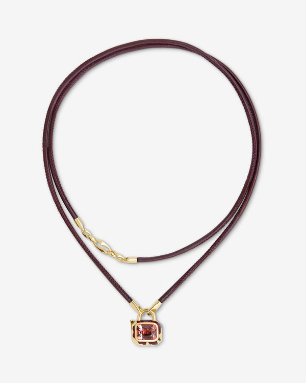 Interlock Triple Link Leather Pendant