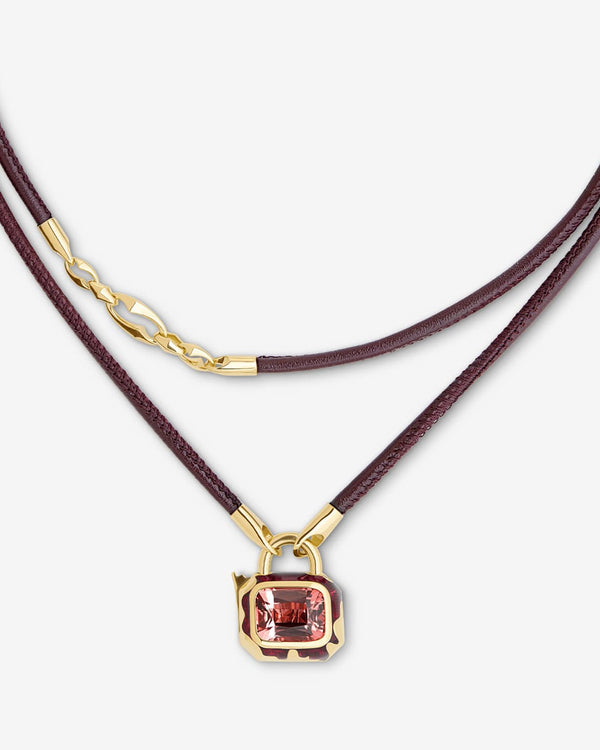 Interlock Triple Link Leather Pendant