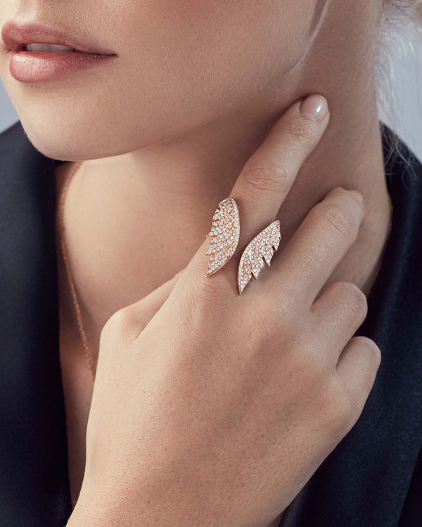 Open Tail Feather Ring