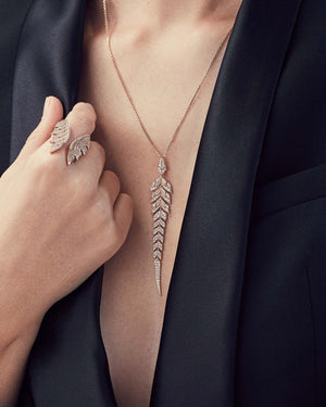 Tail Feather Long Drop Pendant