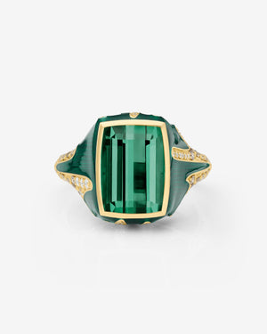 Portrait Pavé Signet Ring