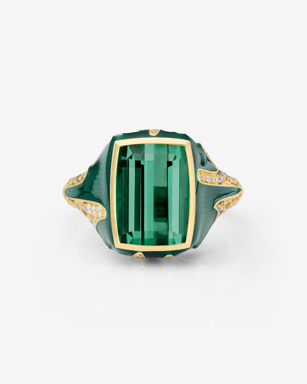 Portrait Pavé Signet Ring