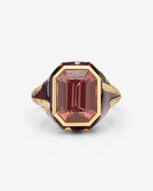 Portrait Pavé Signet Ring