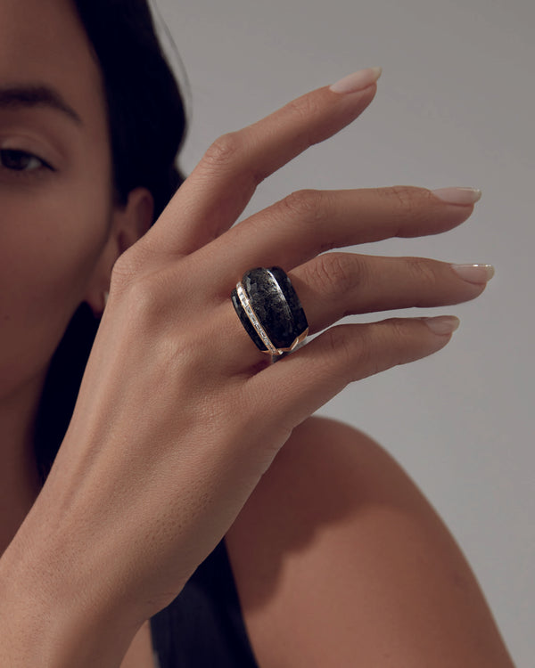 Crystal Haze Amplified Cocktail Ring