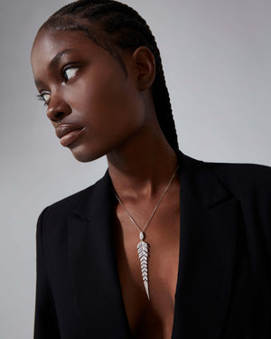 Tail Feather Long Drop Pendant