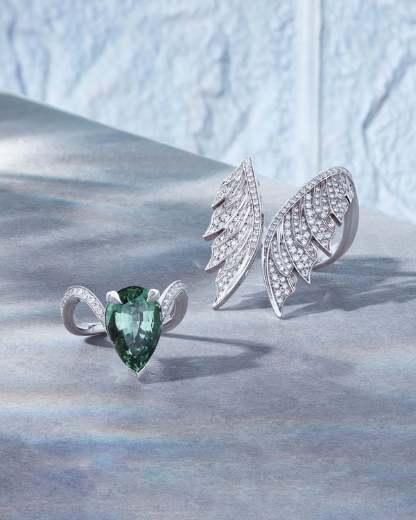 Open Tail Feather Ring