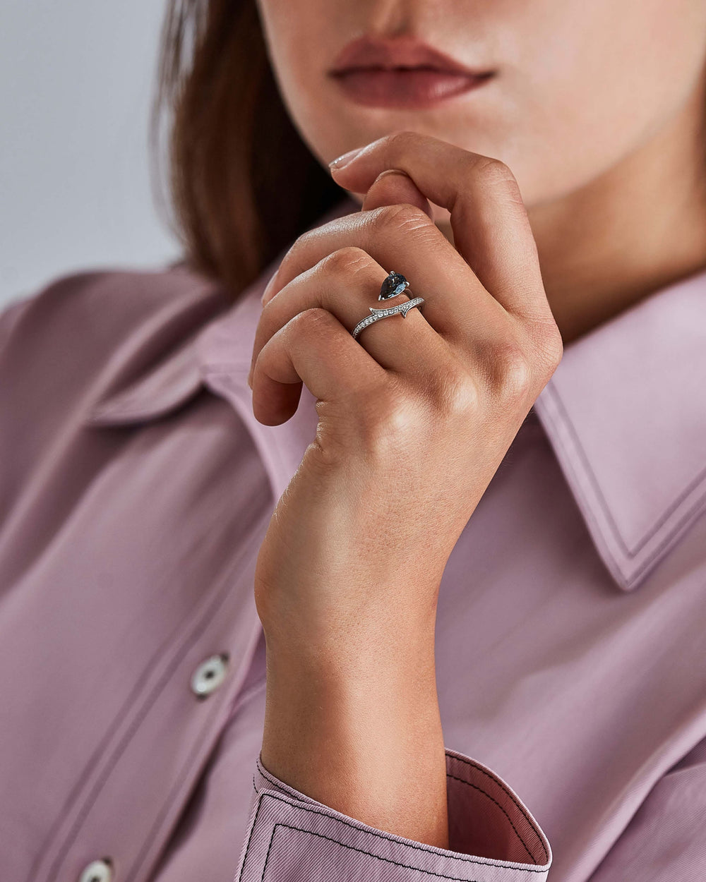 Thorn Floating Solitaire Ring