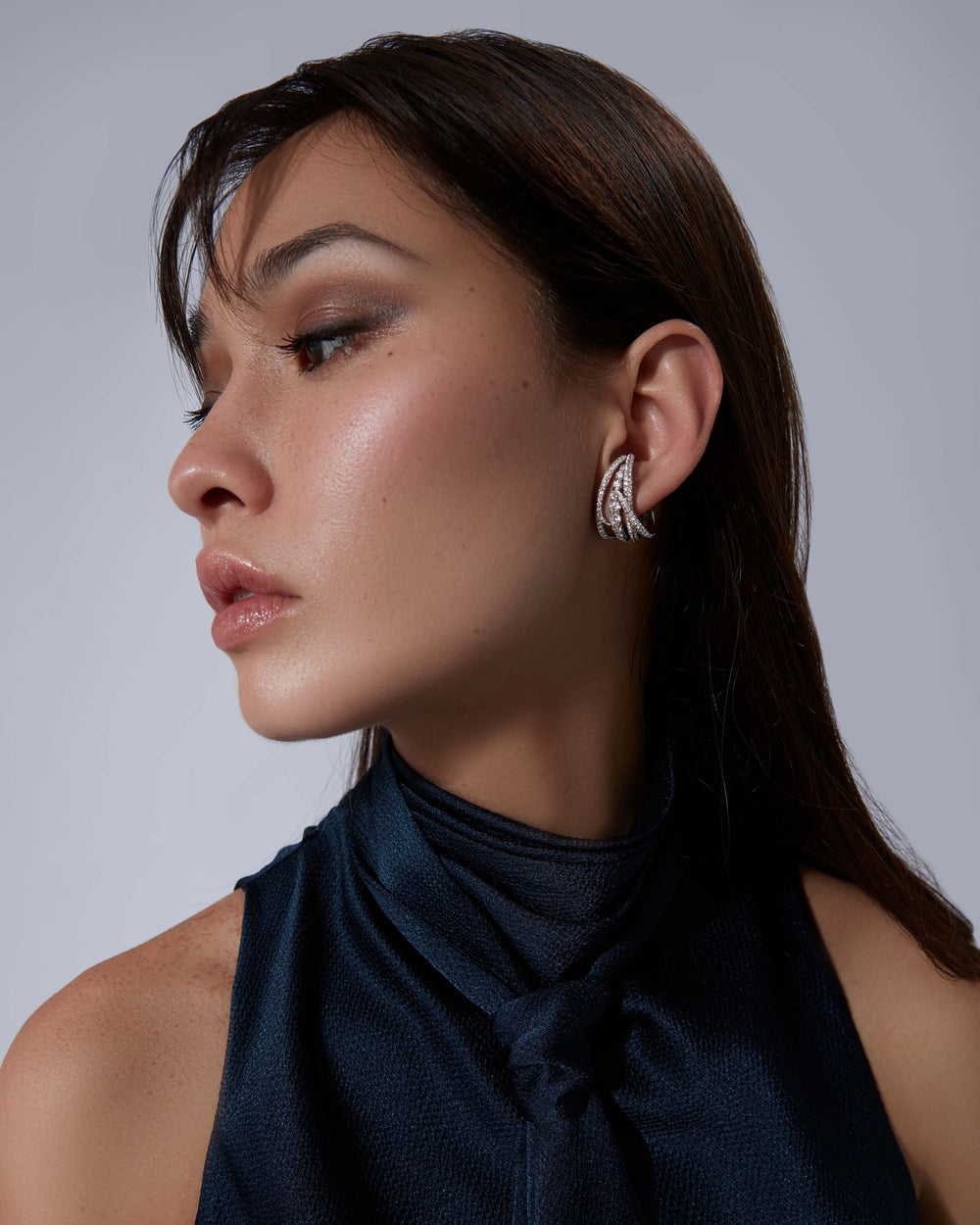 Bound Together Gem Cuff Earrings