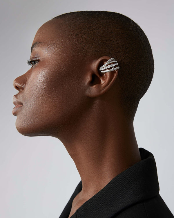 Bound Together Gem Cuff Earrings