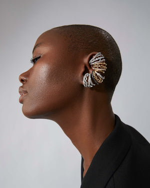 Bound Together Gem Cuff Earrings