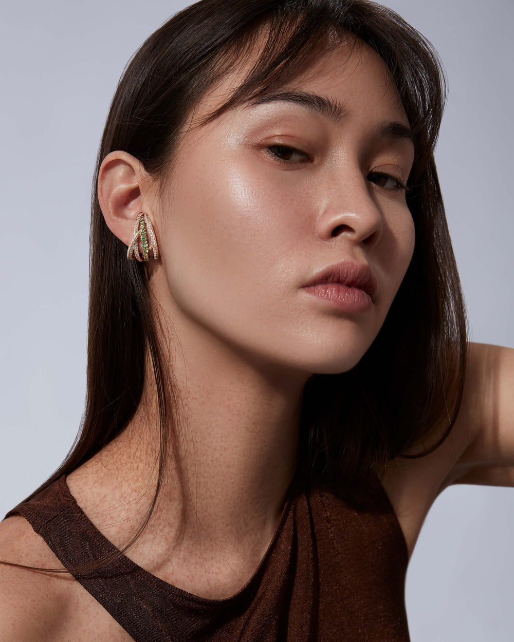 Bound Together Gem Cuff Earrings