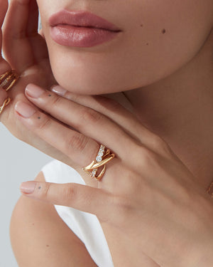 Bound Together Narrow Gem Band Ring