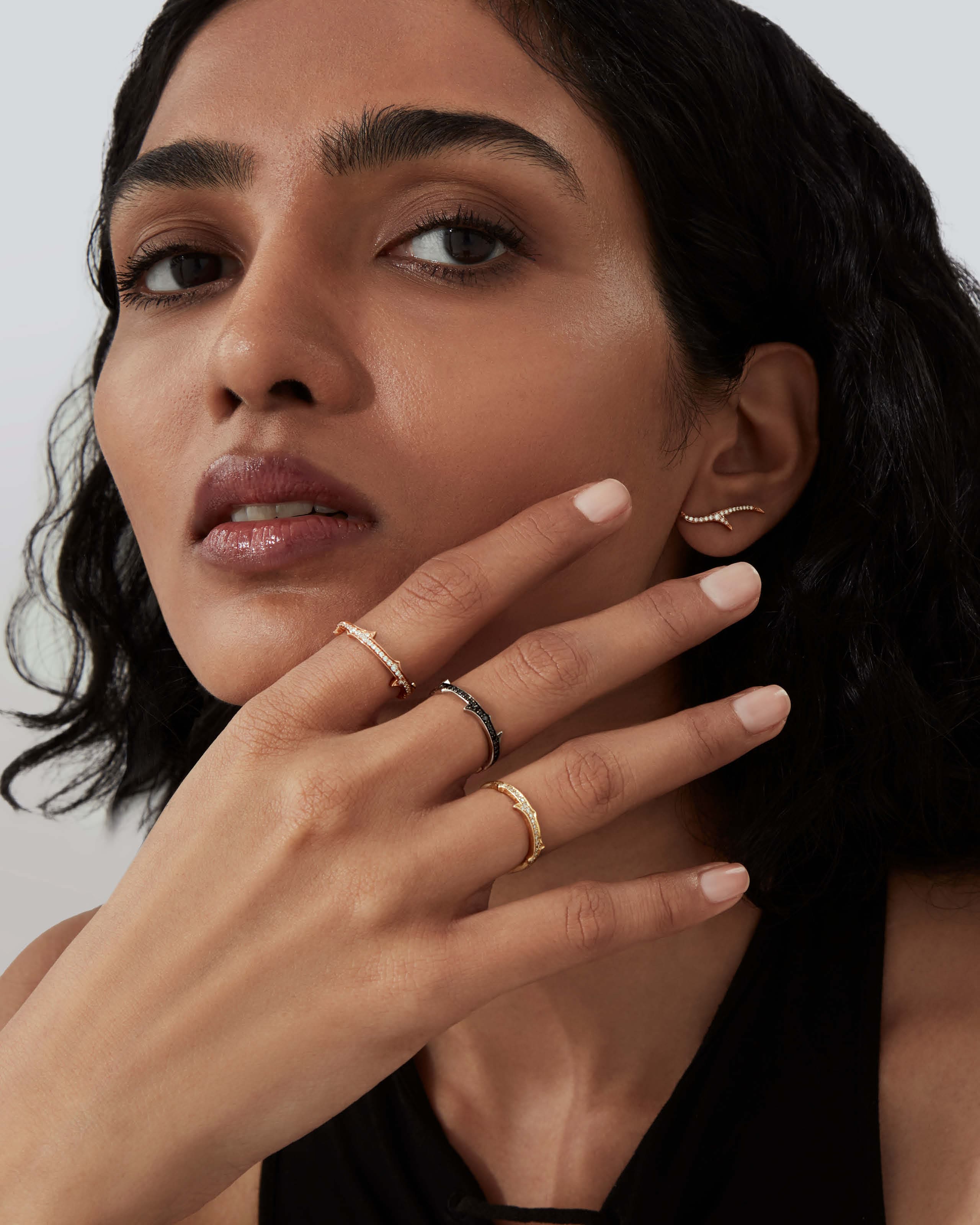 Thorn Stem Ring in 18K Rose Gold Stephen Webster