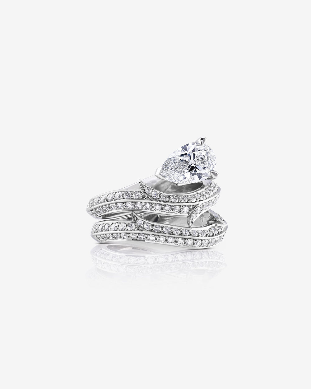 Thorn Floating Solitaire Pavé Band