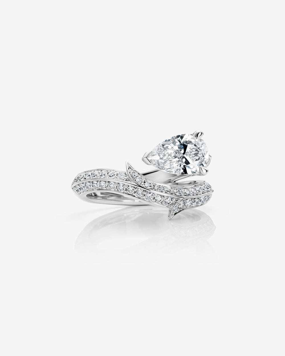 Thorn Floating Solitaire Pavé Ring