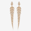 Tail Feather Long Drop Earrings