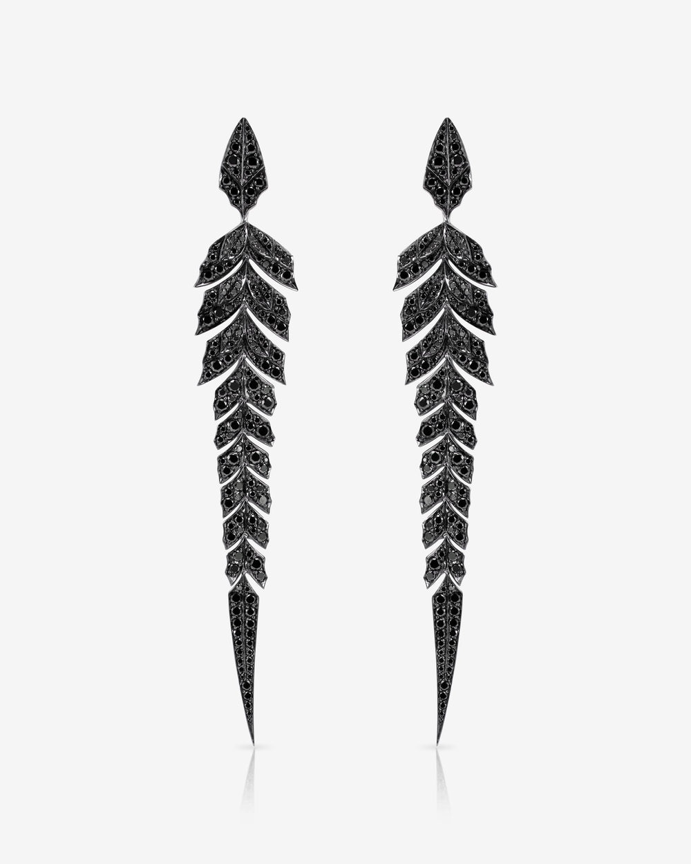 Tail Feather Long Drop Earrings