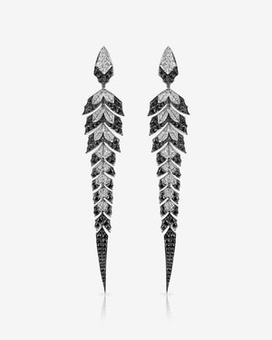 Tail Feather Long Drop Earrings
