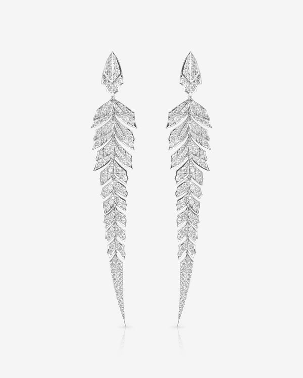 Tail Feather Long Drop Earrings