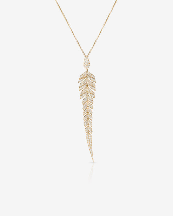 Tail Feather Long Drop Pendant