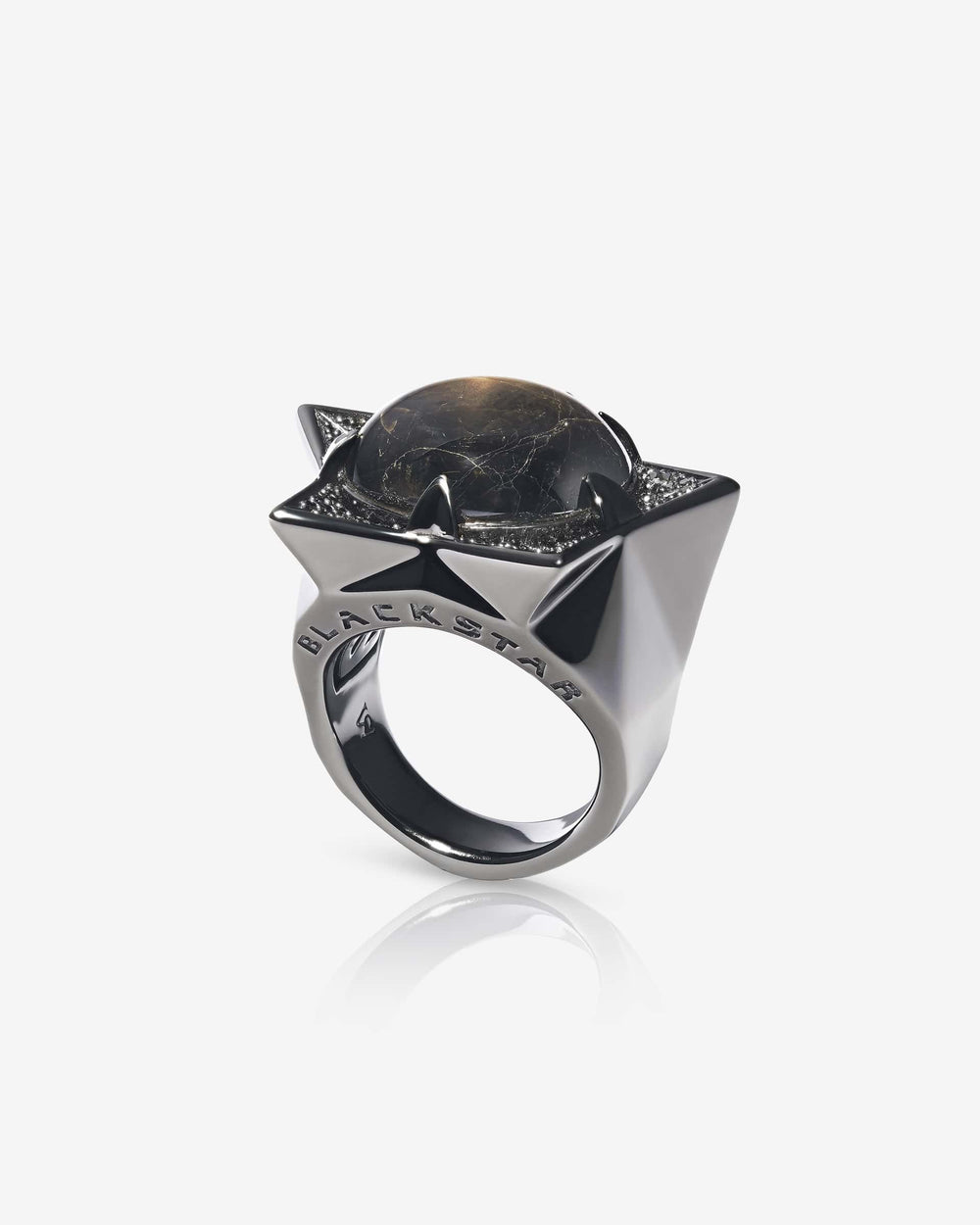 Black Sapphire Star Ring