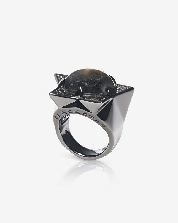 Black Sapphire Star Ring