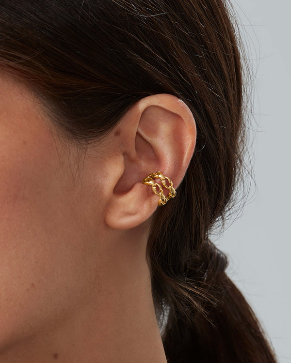 Interlock Twin Ear Cuff