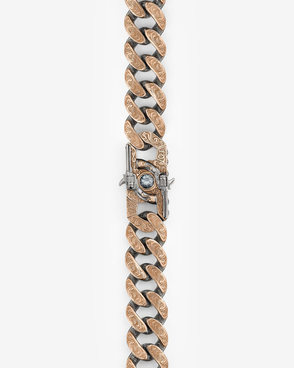 Stephen Webster Wrist Full of Dollars clasp in sterling silver — paired with 18mm Cuban Bracelet in rose gold