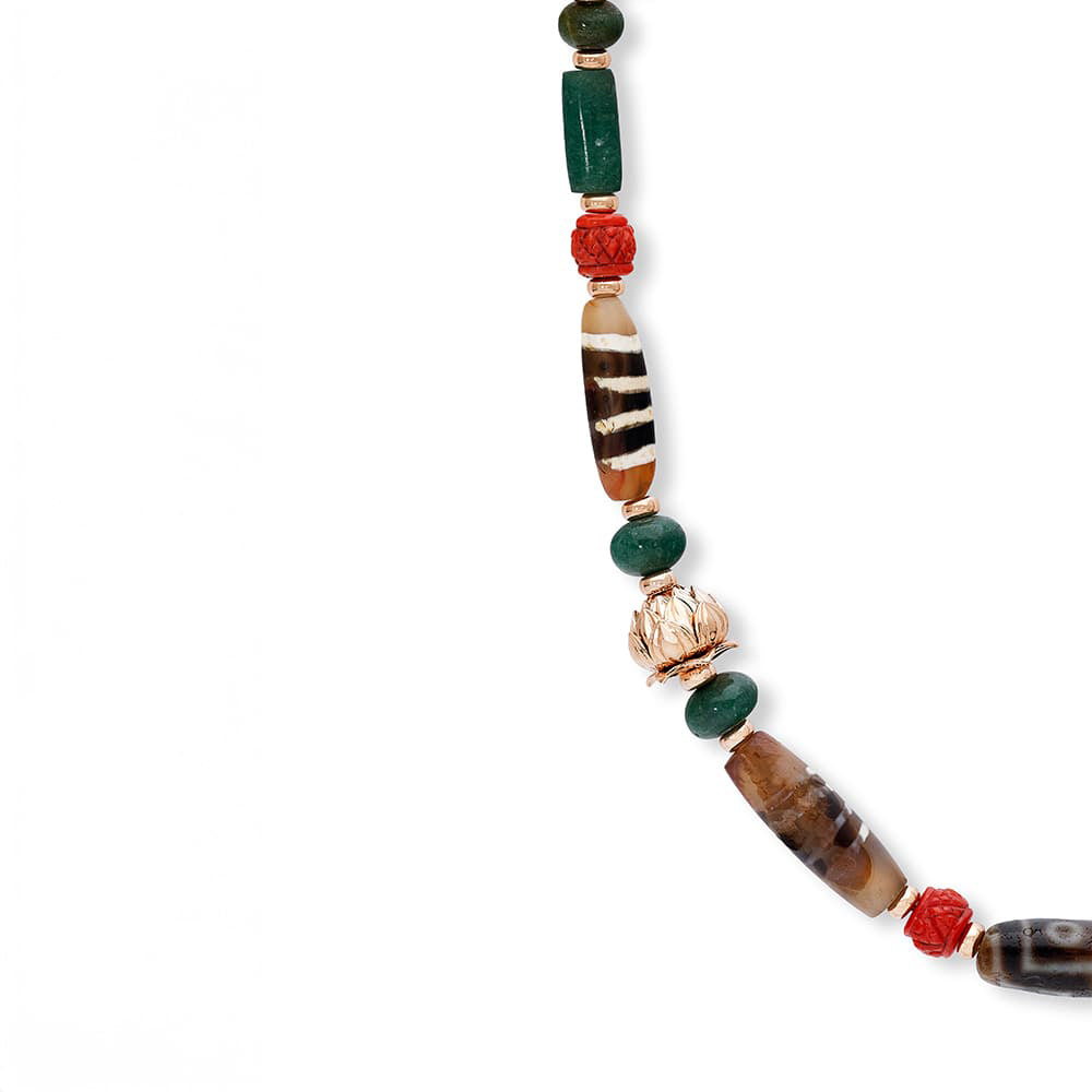 Finished bespoke Stephen Webster DZI Beads Necklace, jewellery handcrafted to a client's unique design