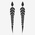 Tail Feather Long Drop Earrings