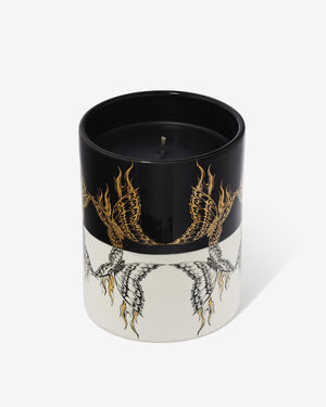 Alternate view of Both Ends Burning Candle in ceramic pot