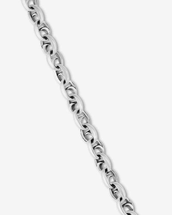Close-up of the thorn motifs and polished sterling silver finish on the Stephen Webster Thorn Barbed Chain