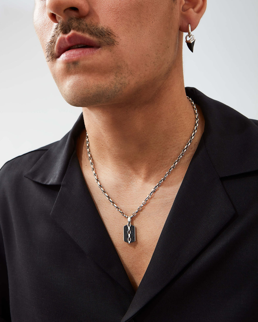 Sterling silver Unithorn Onyx Charm by Stephen Webster with black onyx inlay from the Thorn collection