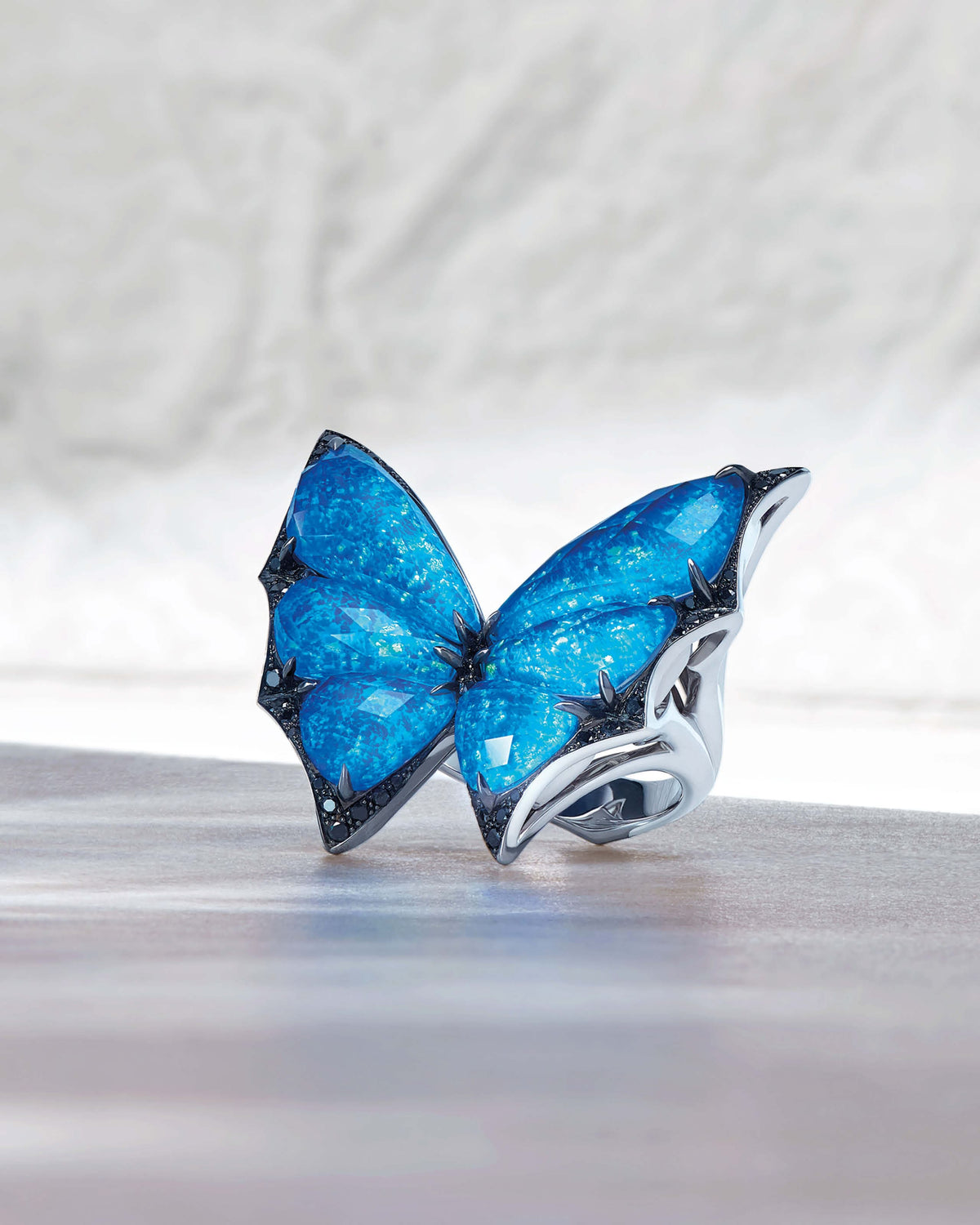 Stereo Fly Rings Large Butterfly Ring in 18K White Gold | Stephen Webster