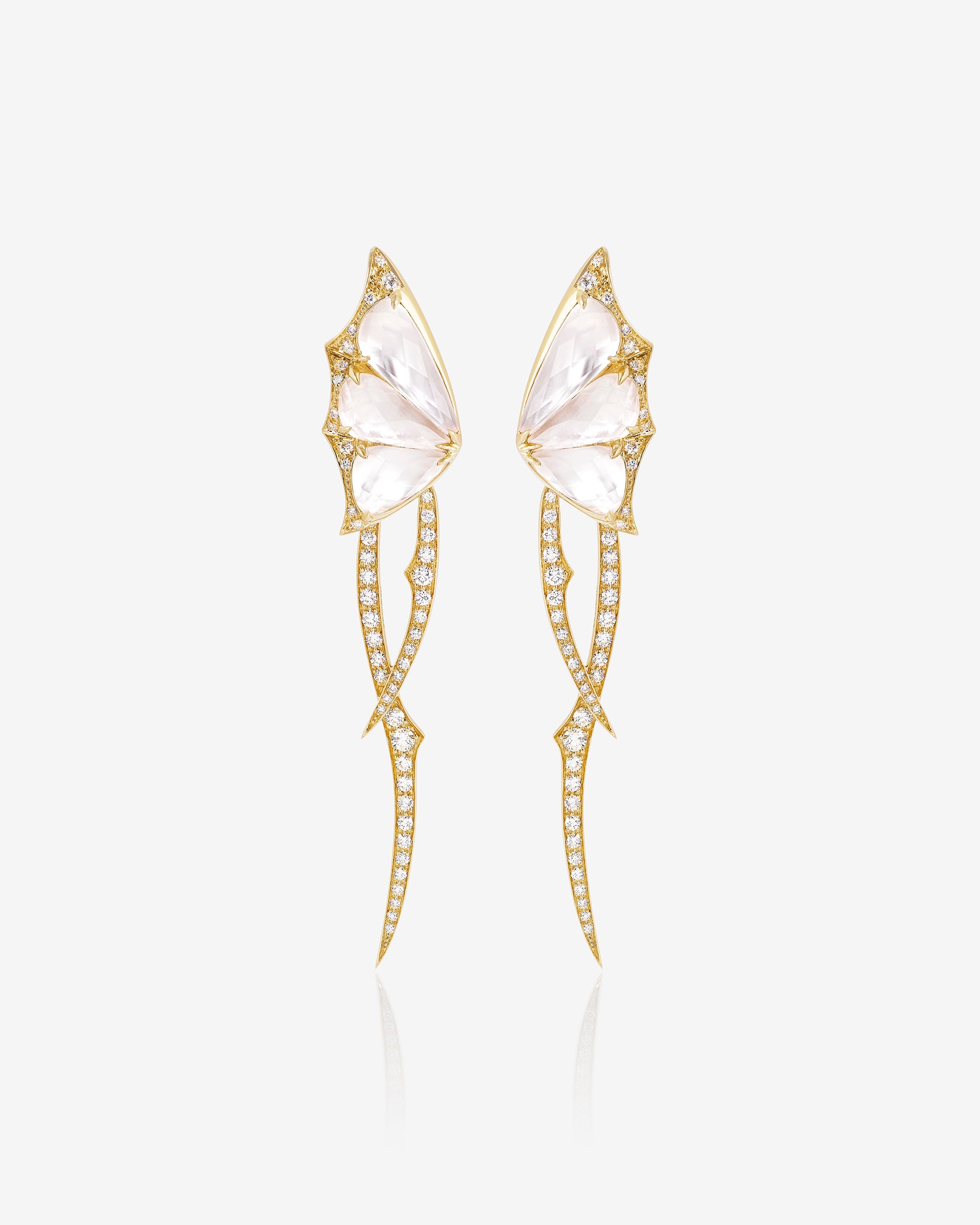 MAARRING Butterfly Jewelry Set - 14K Gold Plated Earring Necklace Bracelet With Cubic Zirconia