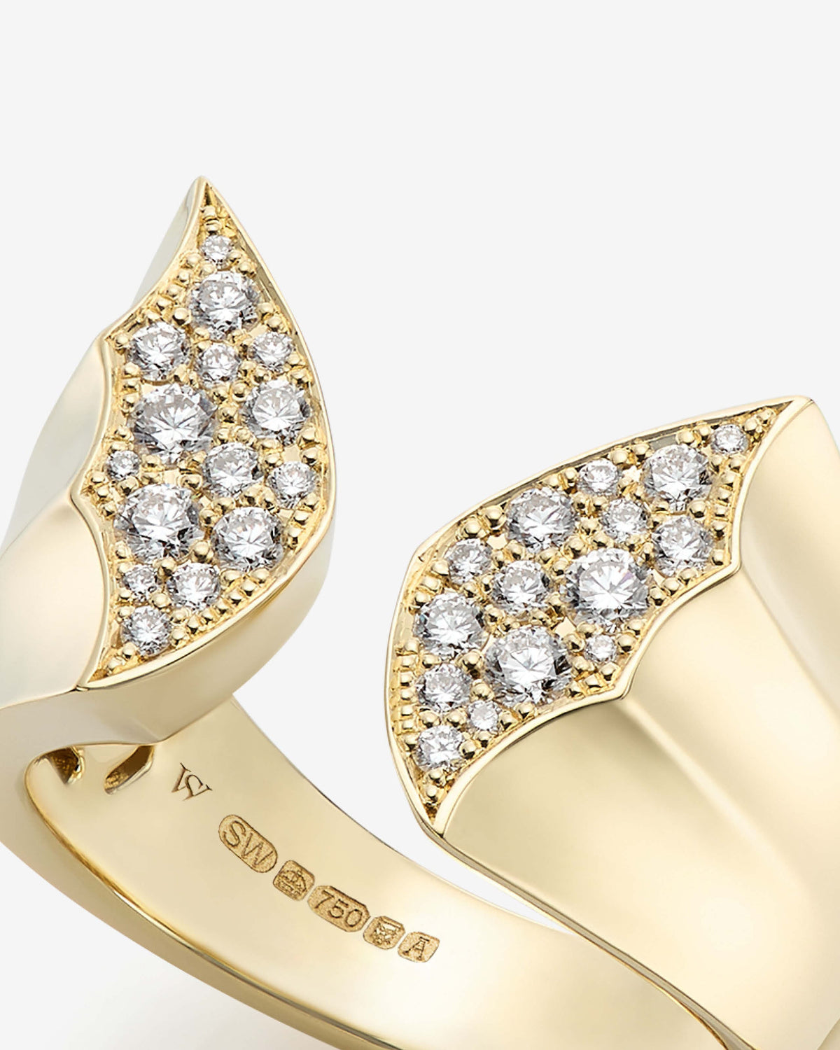 Stereo Fly Rings Pavé Signet Ring in 18K Yellow Gold | Stephen Webster