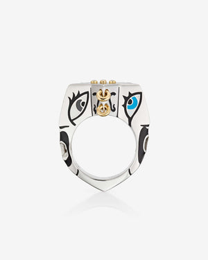 Stephen Webster × Machine Gun Kelly Gossip Ring Edition Eight — side profile showing sterling-silver band and enamel detailing