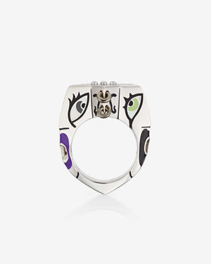 Stephen Webster × Machine Gun Kelly Gossip Ring — side profile showing silver band and enamel star detailing