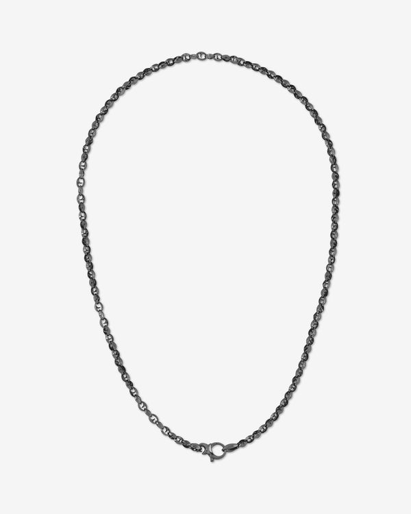 Men’s Thorn Classic 7 mm link black rhodium sterling silver chain by Stephen Webster with twisting thorn motif