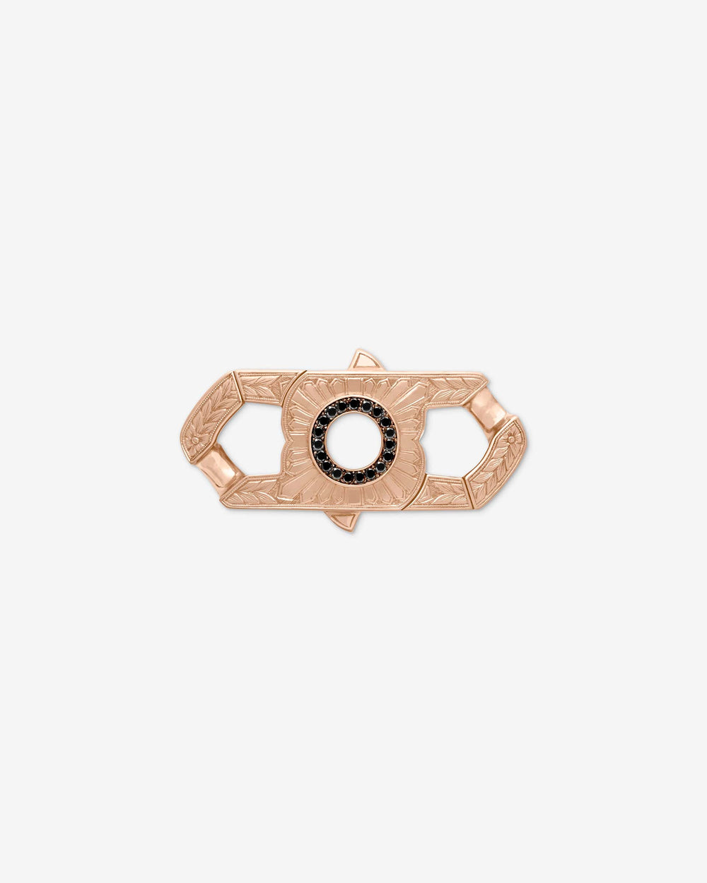 Men’s 18 ct rose gold Half Corona bracelet clasp by Stephen Webster with black diamond pavé, for 13 mm Cuban bracelets