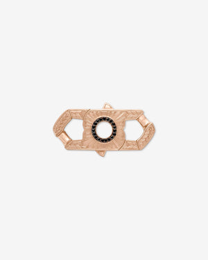 Men’s 18 ct rose gold Half Corona bracelet clasp by Stephen Webster with black diamond pavé, for 13 mm Cuban bracelets