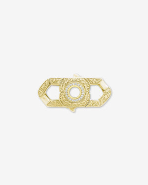 Men’s 18 ct yellow-gold Half Corona bracelet clasp by Stephen Webster with white diamond pavé, for 13 mm Cuban bracelets