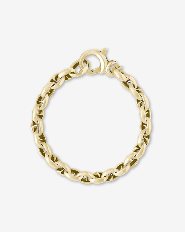 Men’s black rhodium sterling silver Thorn 8.5" Classic Link bracelet by Stephen Webster with signature thorn motif and polished finish