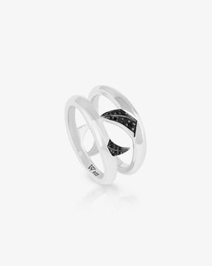 Men’s sterling silver Double Black Sapphire Thorn Band by Stephen Webster with black sapphire pavé and dual thorn motif