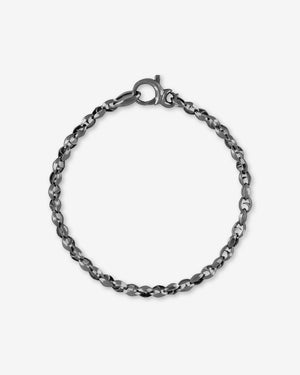 Men’s black rhodium sterling silver Thorn Classic 7 mm link bracelet by Stephen Webster with iconic thorn-inspired design